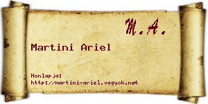 Martini Ariel névjegykártya
